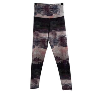 Onzie Womens Athletic Leggings XS Purple Pink White Tie Dye Marble Yoga